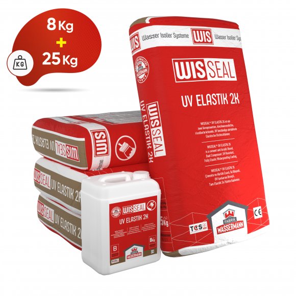 WISSEAL® UV ELASTIK 2K Dvokomponentni na bazi cementa i akrila,  Otporan na UV zrake i abraziju,  Potpuno elastičan hidroizolacijski premaz.
