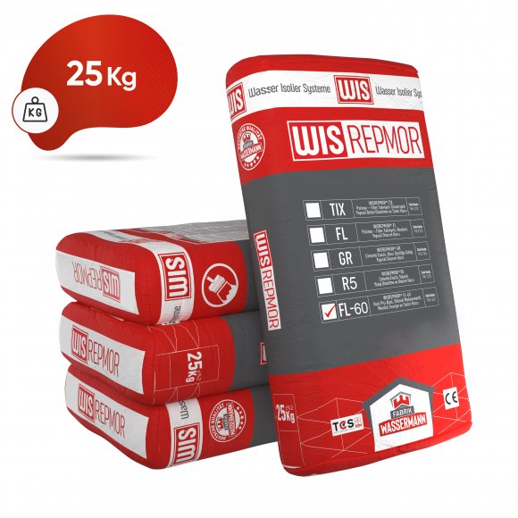 WISREPMOR® FL-60 Brzo vezivanje, visoka čvrstoća To je malter za izravnavanje i popravku šahtova.