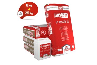 WISSEAL® UV ELASTIK 2K Dvokomponentni na bazi cementa i akrila,  Otporan na UV zrake i abraziju,  Potpuno elastičan hidroizolacijski premaz.